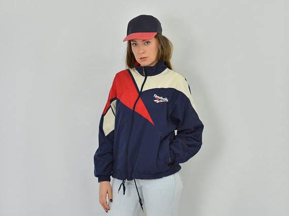 Reebok Sport Veste Coupe-vent zippée Vintage hipster noir | Hipster noir, Veste, Coupe vent