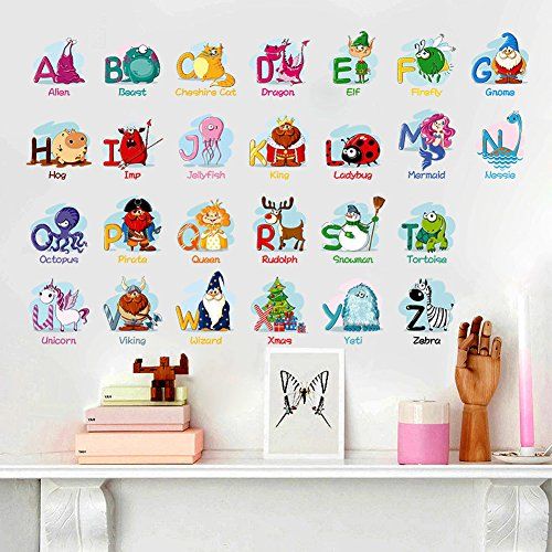 Animal Alphabet Children Education Home Art Decoration Wall Stickers
