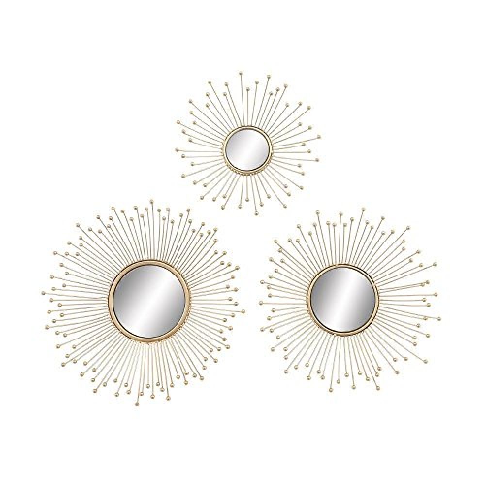 12/14/16 Deco 79 74776 Metal Wall Decor Mirror Set of 3 12/14/16 Deco 79 74776 Metal Wall Decor Mirror Set of 3