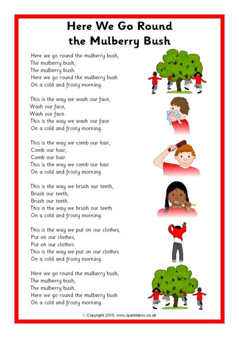 Kidzone Here We Go Round The Mulberry Bush Lyrics Here We Go Round the Mulberry Bush Song Sheet (SB11420) - SparkleBox