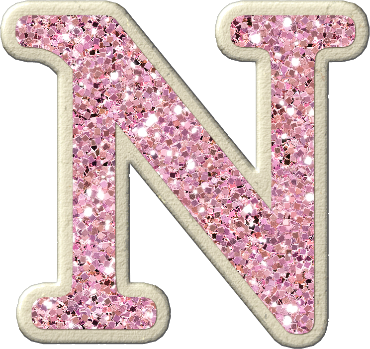 the gallery for the letter n in pink glitter