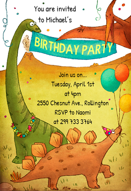 dinosaurs birthday party free printable birthday invitation