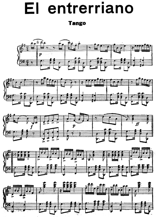 El Entrerriano Partituras Tango Piano Partituras