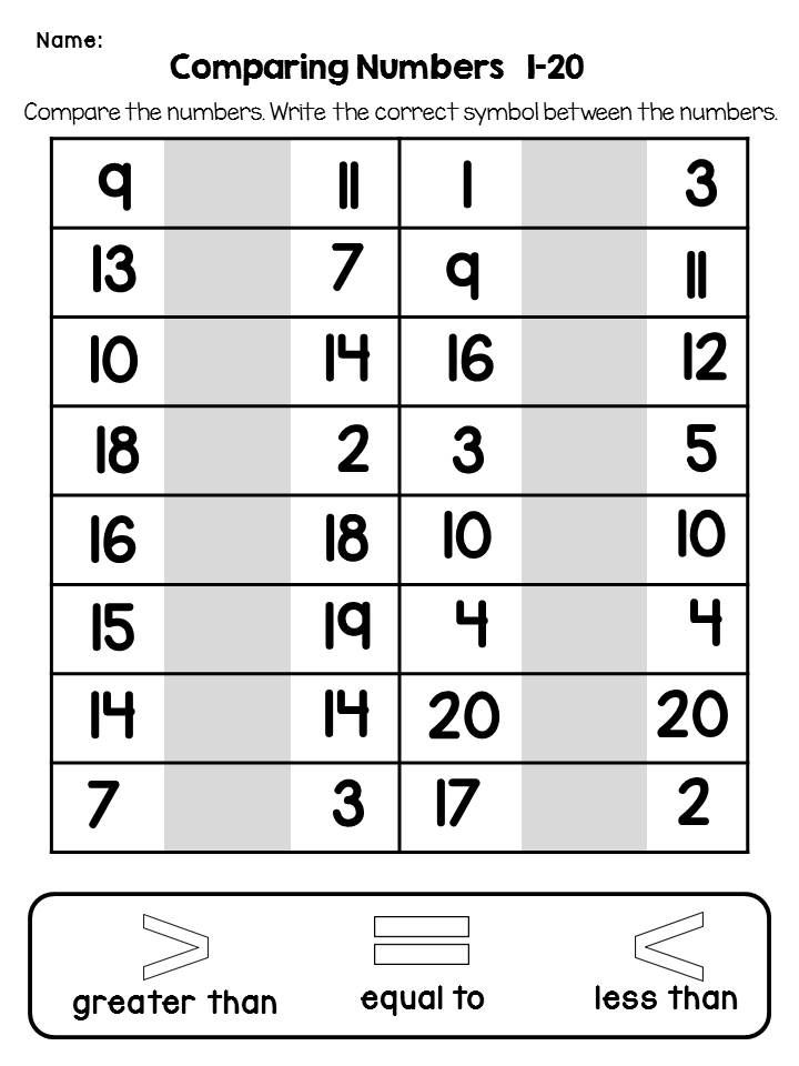 Free vpk math worksheets