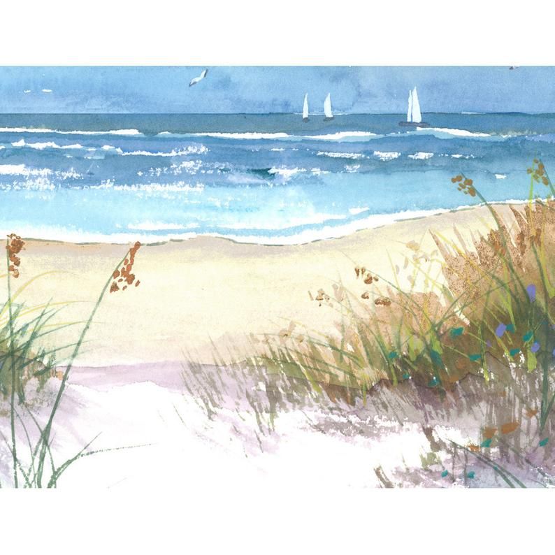 Anne Marie Patry Belluteau Watercolor Paysage Marin Paysage