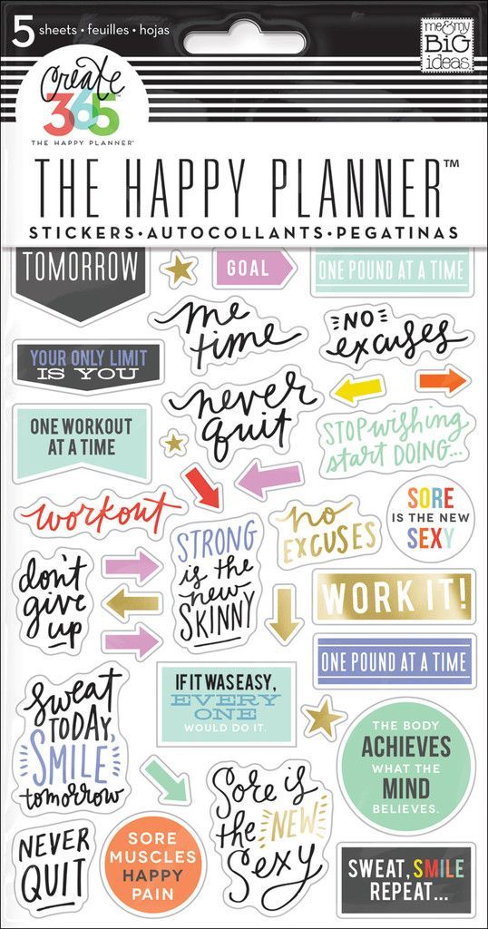 #Fitness #planner #Stickers Fitness Planner Stickers for The Happy Planner™ | me & my BIG id...