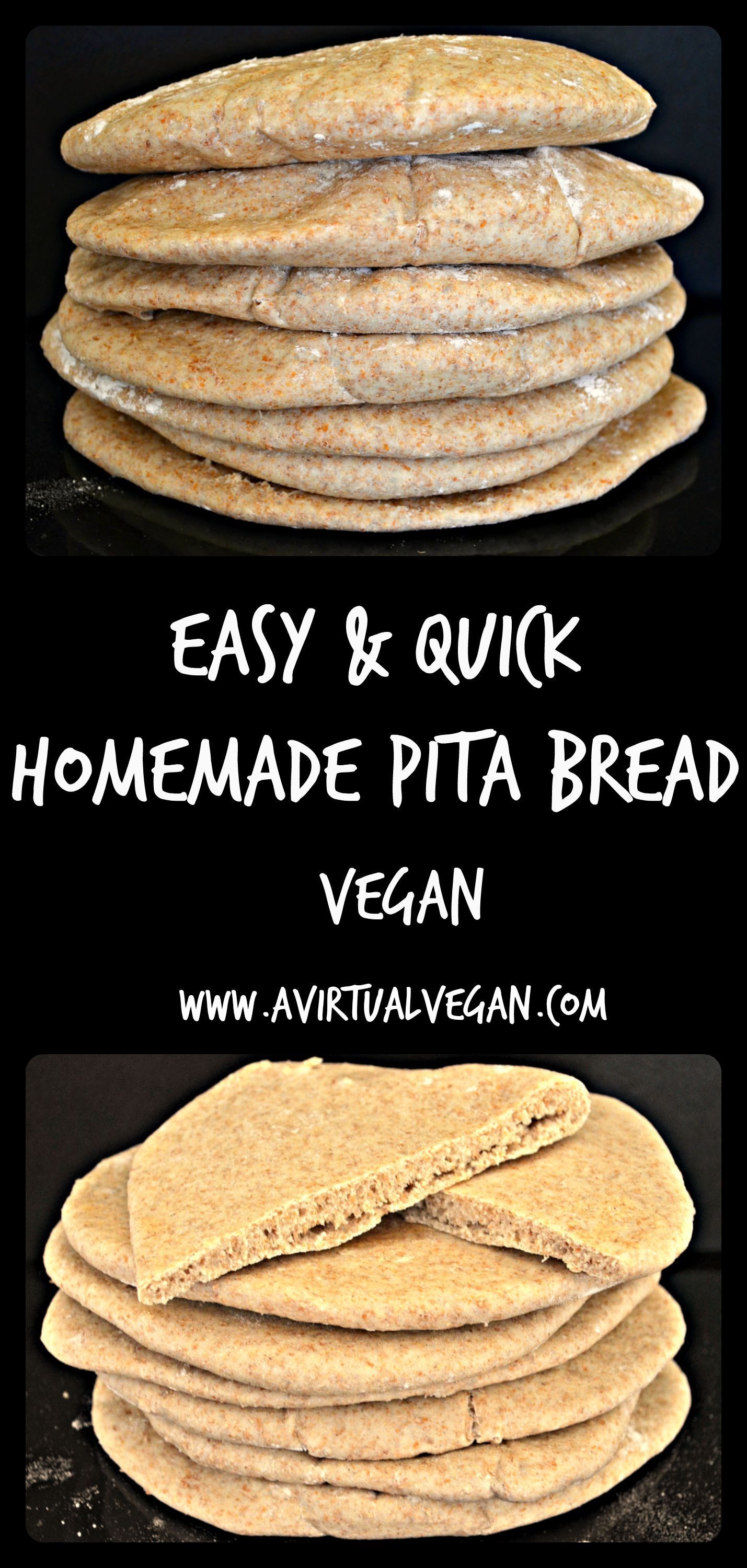 Quick & Easy Pita Bread | Recipe | Homemade pita bread, Vegan foods, Food