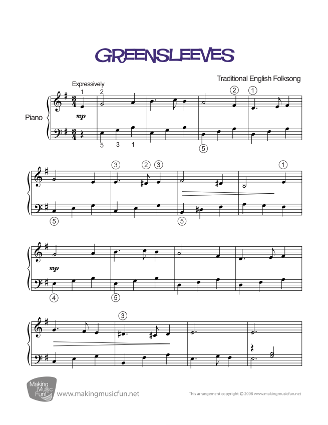 greensleeves sheet music for piano digital print sheetnhac greensleeves sheet music