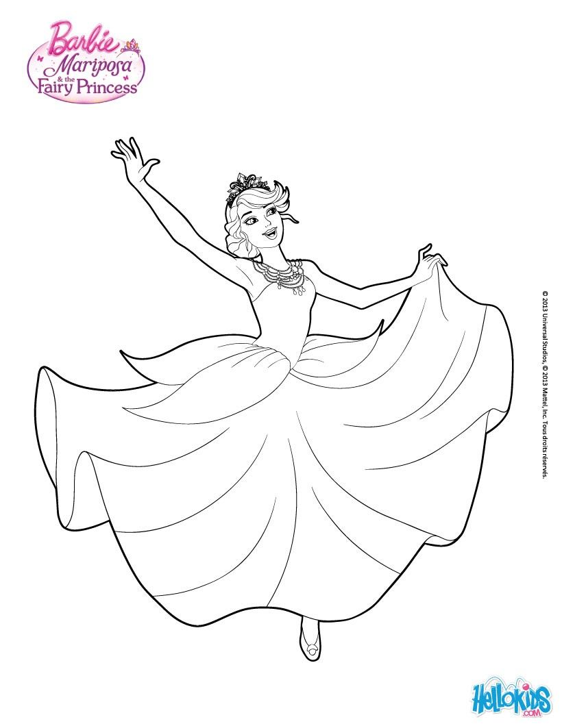 worksheet Barbie Worksheets princess catania dancing coloring page more barbie mariposa sheets on hellokids com