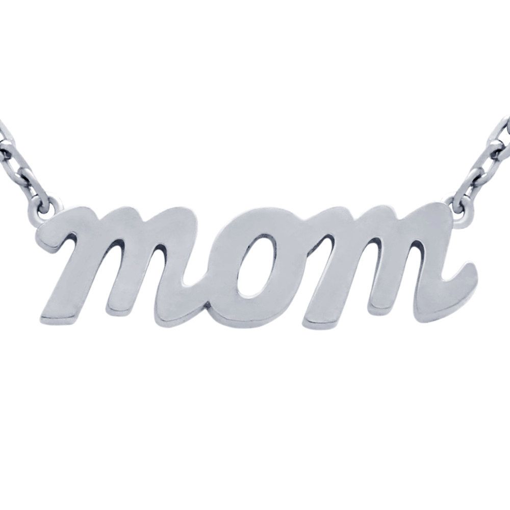 Sterling Silver Polished Me /& Mom Pendant