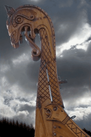 Pendentif Viking Drakkar A Tête de Dragon