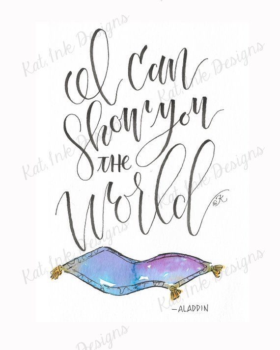 Aladdin A Whole New World Original Watercolor Hand Lettered Etsy 手書き文字 手帳術 アラジン Aladdin A Whole New World Original Watercolor Hand Lettered Etsy 手書き文字 手帳術 アラジン