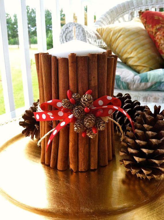 50 Christmas Centerpiece Decorations Ideas For This Year Rustic Christmas Candle With Cinnamon Sticks