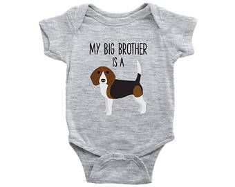 My Big Brother Sister Is A Beagle Baby Onesie Funny Dog Lover