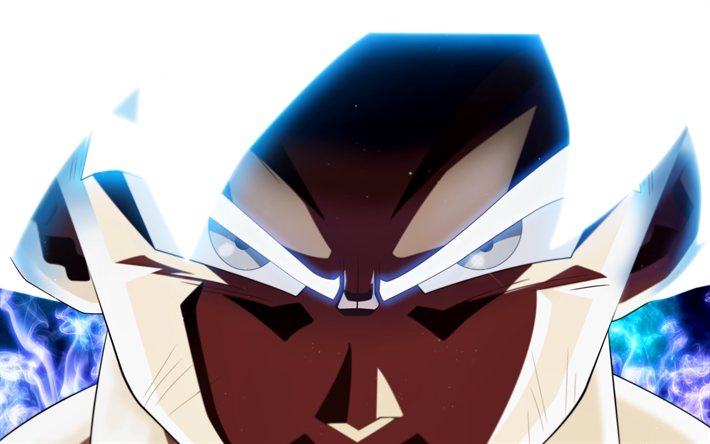 Download wallpapers Ultra Instinct Goku, eyes, Son Goku, 4k, Dragon Ball, close-up, Migatte No Gokui, Mastered Ultra Instinct, Super Saiyan God, DBS, Dragon Ball Super for desktop free. Pictures for desktop free