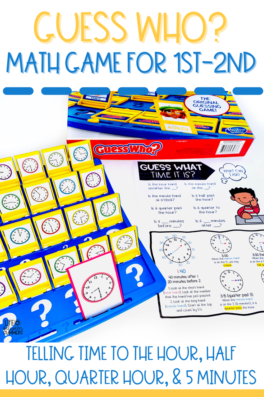 These telling time math games are perfect for math workshop or math centers. This Guess Who math game provides elementary students opportunities to practice telling time to the hour, telling time to the half hour, quarter hour, and to the nearest five minutes. This telling time activity includes a recording sheet for students and game board clock cards. Students will love telling time with this math activity. Great for early finishers as well. Telling Time Games, Telling Time Practice, Addition And Subtraction Worksheets, Subtraction Facts, Math Worksheets, Early Finishers Activities, Time Activities, Teaching Time, Teaching Lessons