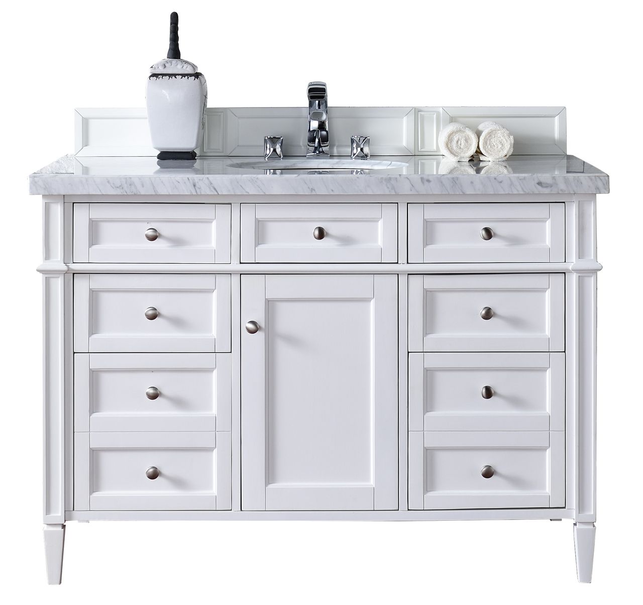 Brittany 48 Cottage White Bathroom Vanity James Martin Bathrooms 48 Brittany Single Bathroom Vanity Cottage White
