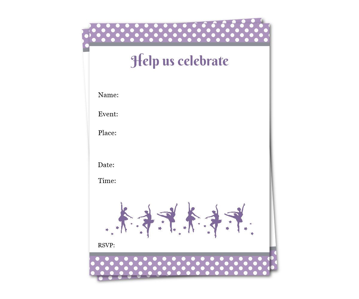 ballerina party invitation fill in invitation girl invitation