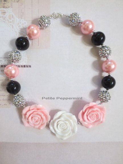 Children Necklace Red Girl Necklace Toddler Bracelet Baby Necklace Toddler Necklace Baby Bracelet Roses Jewelry Chunky Necklace