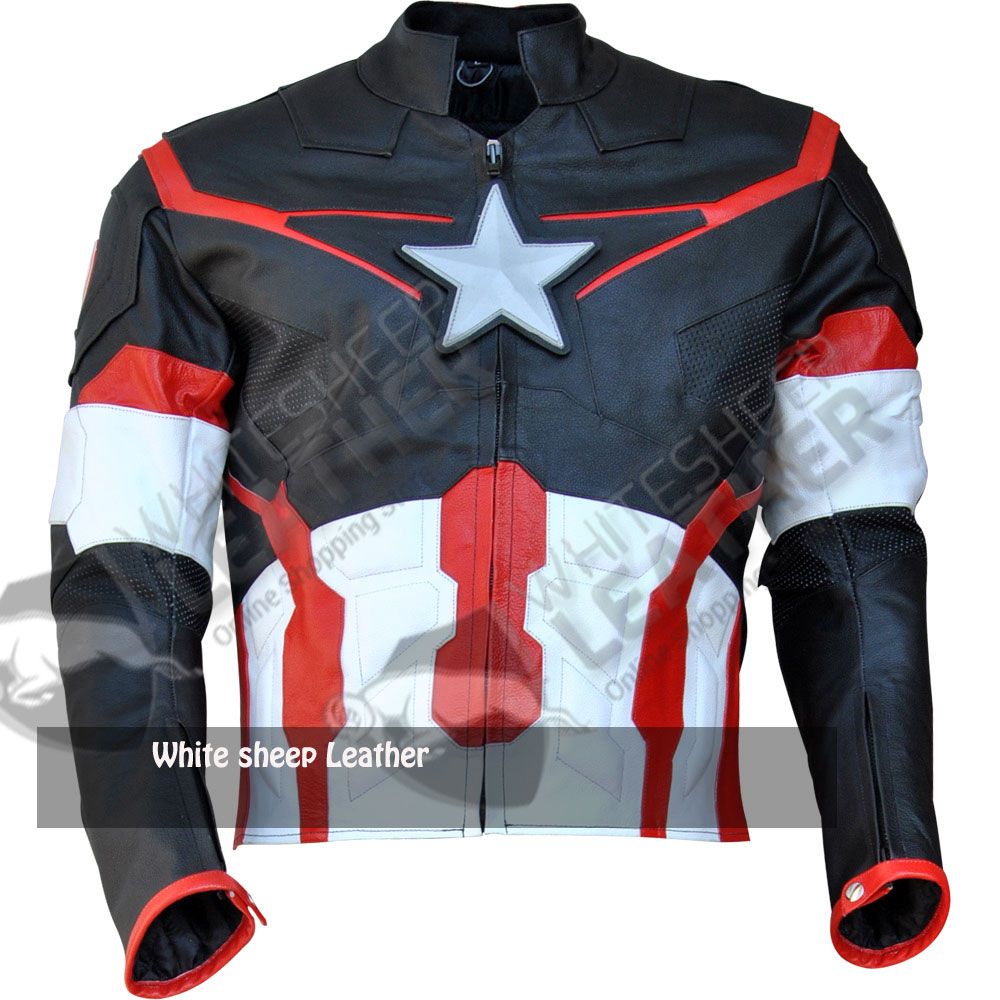 coolhides Mens Captain Winter Soldier Real Leather America Jacket
