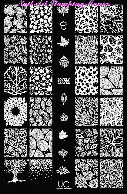 Nail Art Stamping Mania Lovely Leaves Stamping Plate Xl Clear Nail Art Stamping Mania Lovely Leaves Stamping Plate Xl Clear