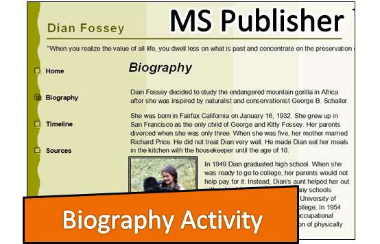 technobiography microsoft publisher lesson plans teach your middle