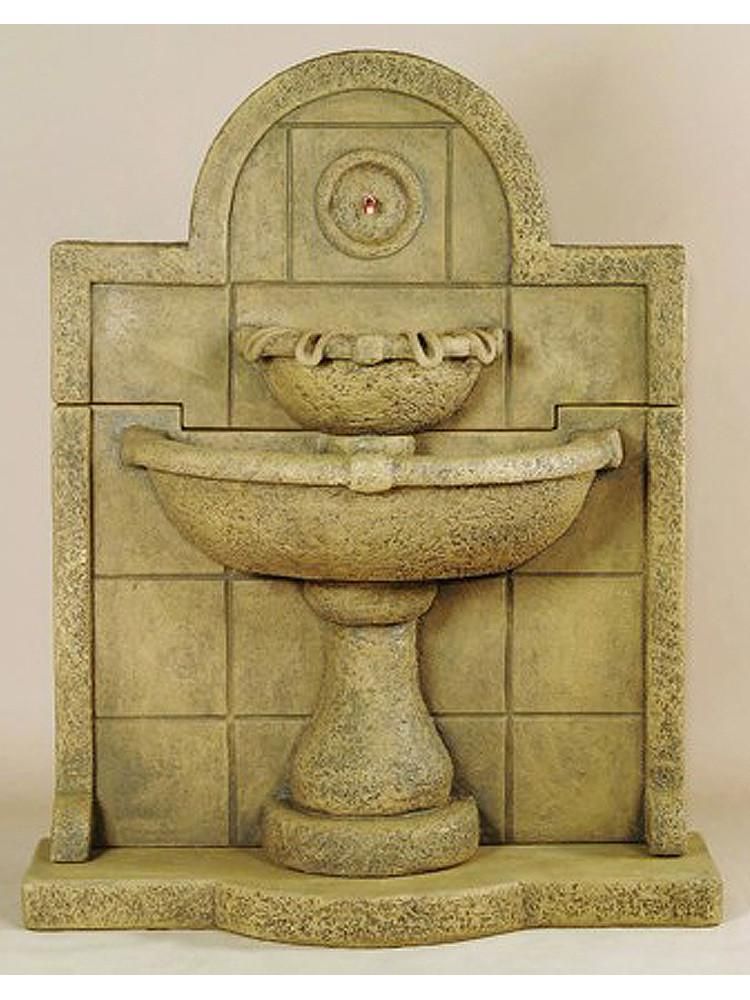 Mediterranean Outdoor Water Fountain With Old Euro Basin Water Fountains Outdoor Fountains Outdoor Large Outdoor Fountains