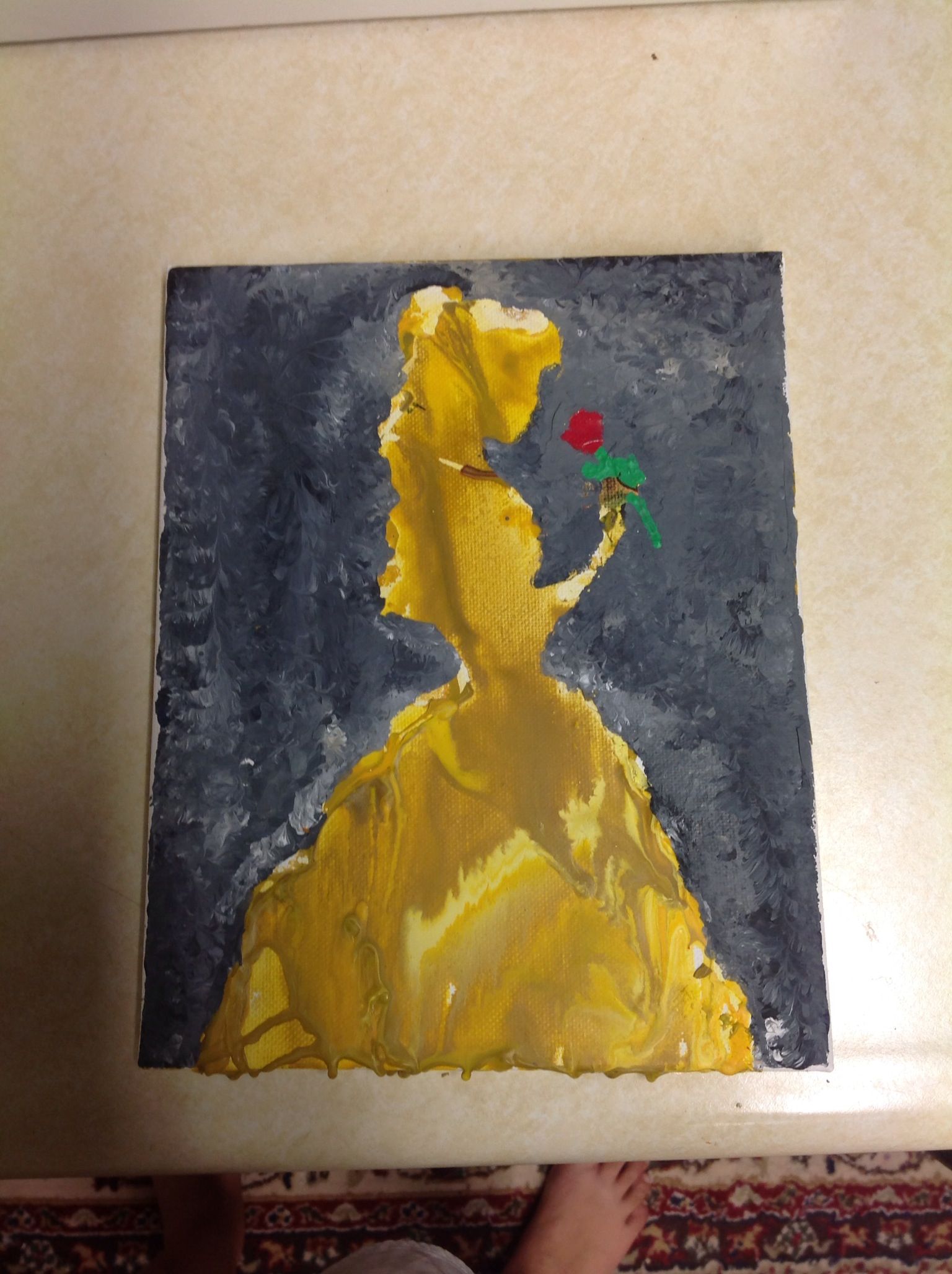 Belle Silhouette Crayon Melt Art Belle Silhouette Crayon Melt Art