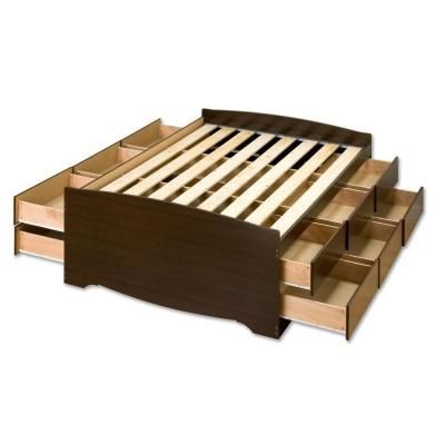 Great Storage Bed Prepac - Queen Size Platform Bed With 12 Drawers Great Storage Bed Prepac - Queen Size Platform Bed With 12 Drawers