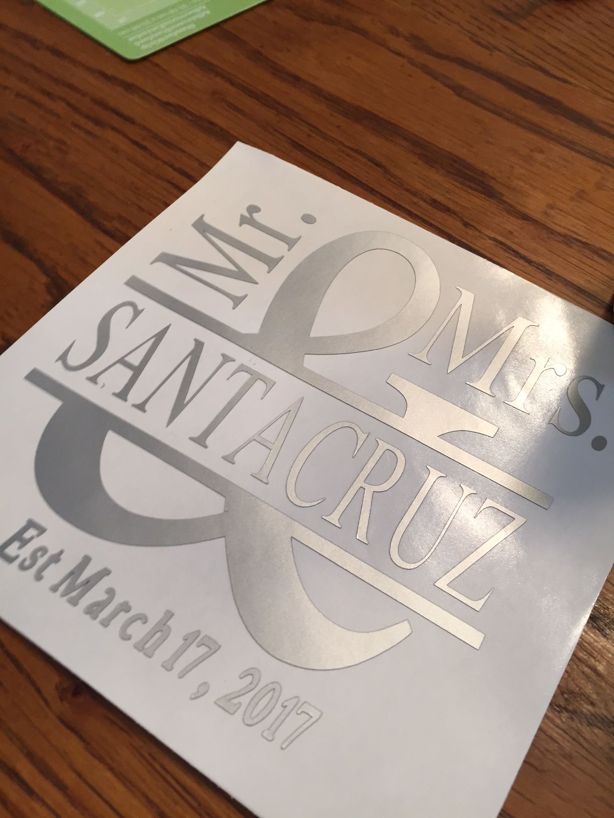 Custom wedding vinyl decals, signs, bridal party gifts, favors, and so