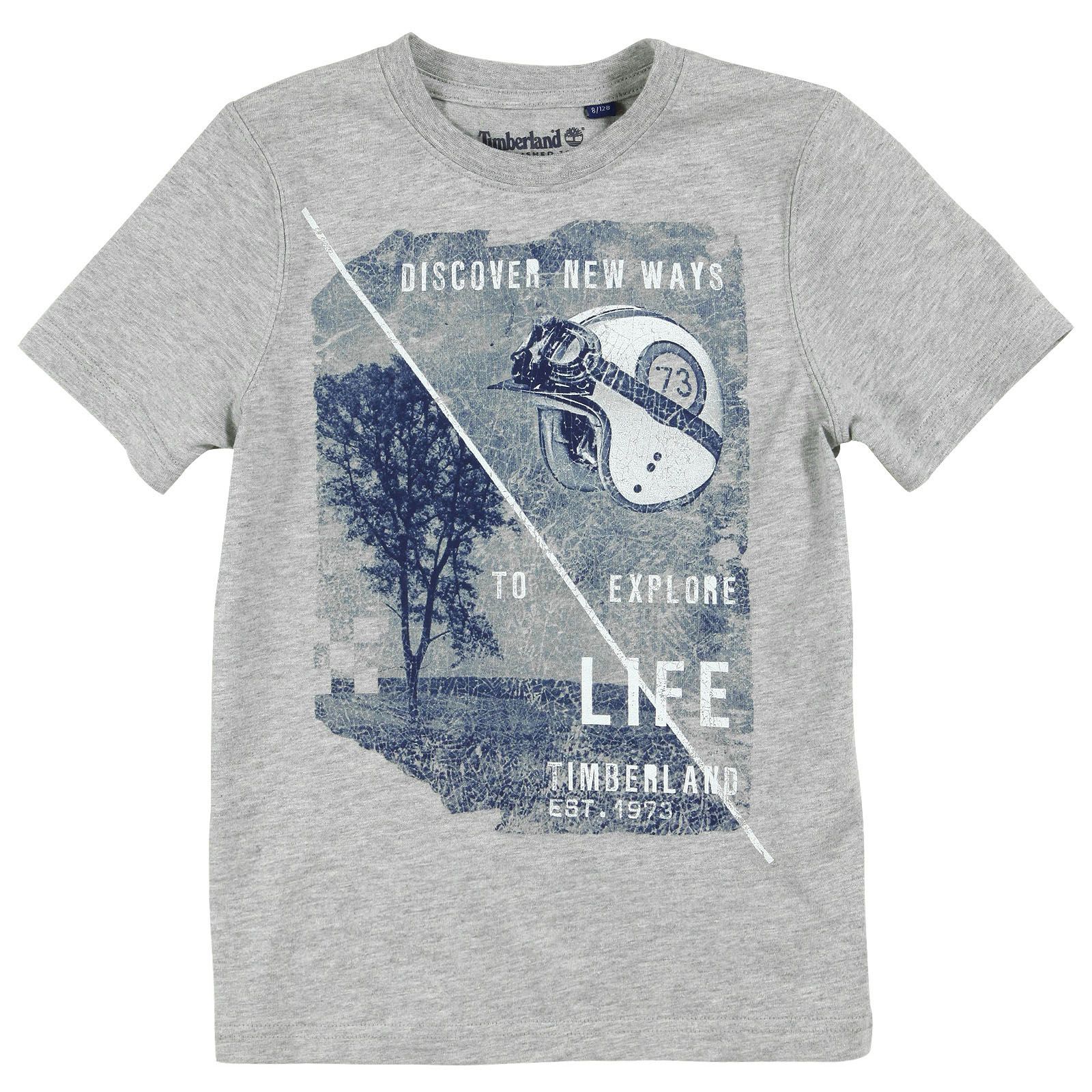 Timberland Tee Shirt En Jersey Gris Chine 36931 Melijoe Com Camisetas Masculinas Estampas Tshirt Masculino