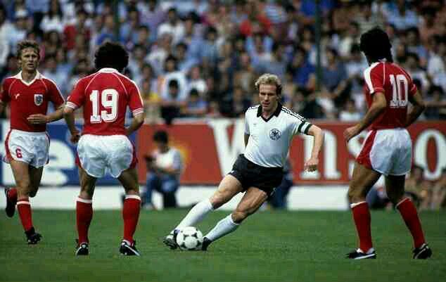 West Germany 1 Austria 0 In 1982 In Gijon German Captain And Star Man Karl Heinz Rummenigge Was Taken O Kids Soccer Uefa European Championship World Cup Final