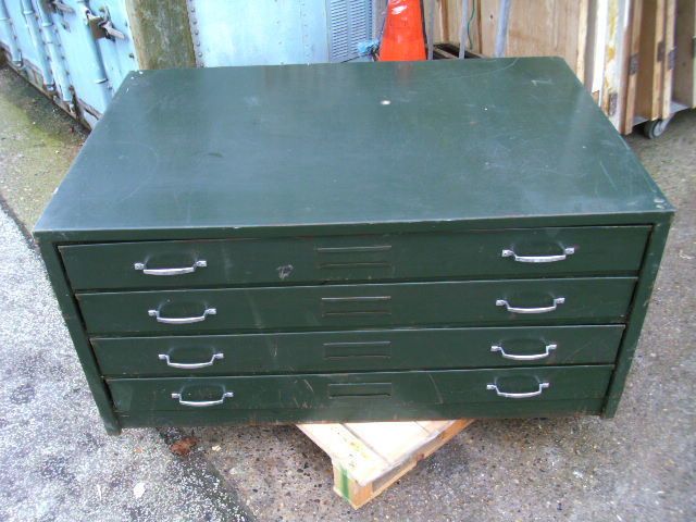 vintage industrial metal architects drawing plan chest of drawers