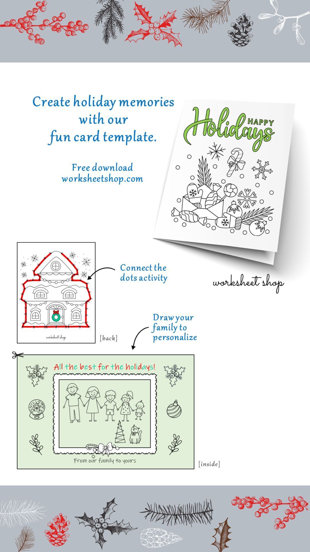 Free Printable Happy Holidays Card Download at Worksheet Shop in 2022 Free Printable Happy Holidays Card Download at Worksheet Shop in 2022