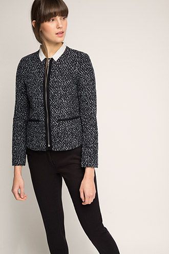 Bouclé Jacke bzw. Blazer mit Zipper | Jacken, Tweed jacken Bouclé Jacke bzw. Blazer mit Zipper | Jacken, Tweed jacken