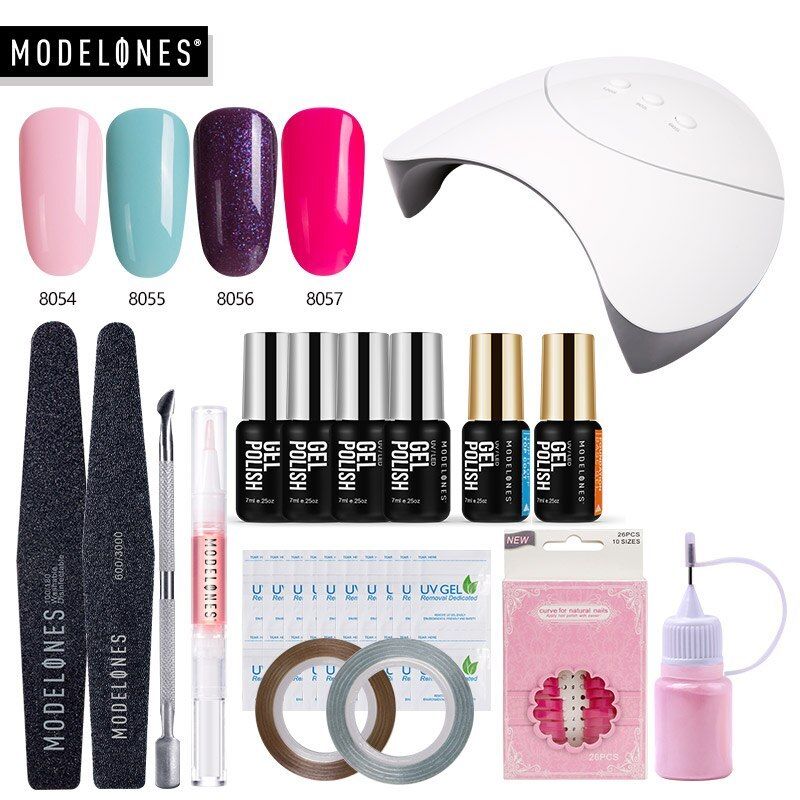 Beuget Acrylic Kit Fast Building Uv Gel Nail Polish Quick Extension Gel Varnish 48w Beuget Acrylic Fast Building Nail Acrylic Nail Kit Nail Kit Uv Lamp