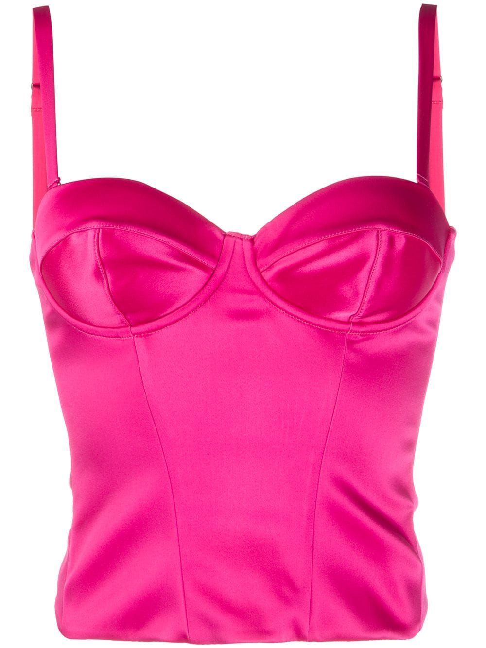 P.A.R.O.S.H. fitted satin bustier top - PINK Black Friday Promotions ...