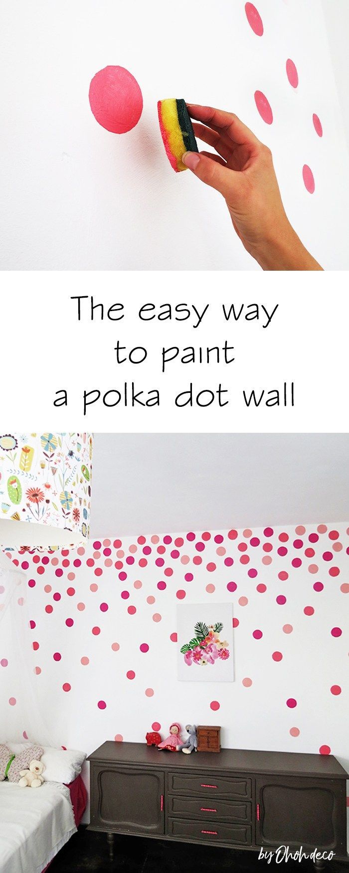 How to paint a polka dots wall #Wand malen | Diy wall ...