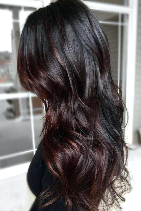 Dark Brown Hair With Red Highlights Google Search Fall Hair