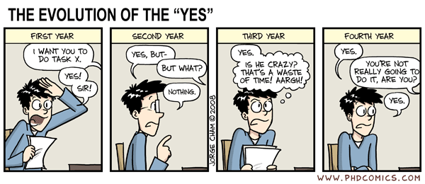 Evolution of the thesis phd comics