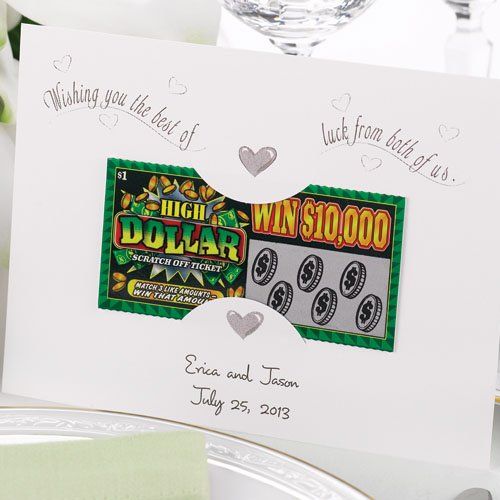 personalized lottery ticket holders wedding favors personalized lottery tickets
