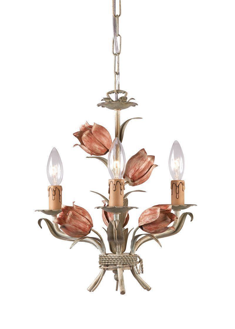 Crystorama 4803 Sr 3 Lights Southport Handpainted Wrought Iron Mini Crystorama 4803 Sr 3 Lights Southport Handpainted Wrought Iron Mini Chandelier Sage