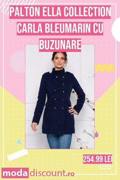 Cauti sa cumperi Palton Ella Collection Carla bleumarin cu buzunare? Comanda acum online de pe ModaDiscount.ro si nu rata Palton Ella Collection Carla bleumarin cu buzunare la doar 254.99 lei. Peacoat, Denim Jacket, Casual, Jackets, Fashion, Tricot, Down Jackets, Moda, Fashion Styles