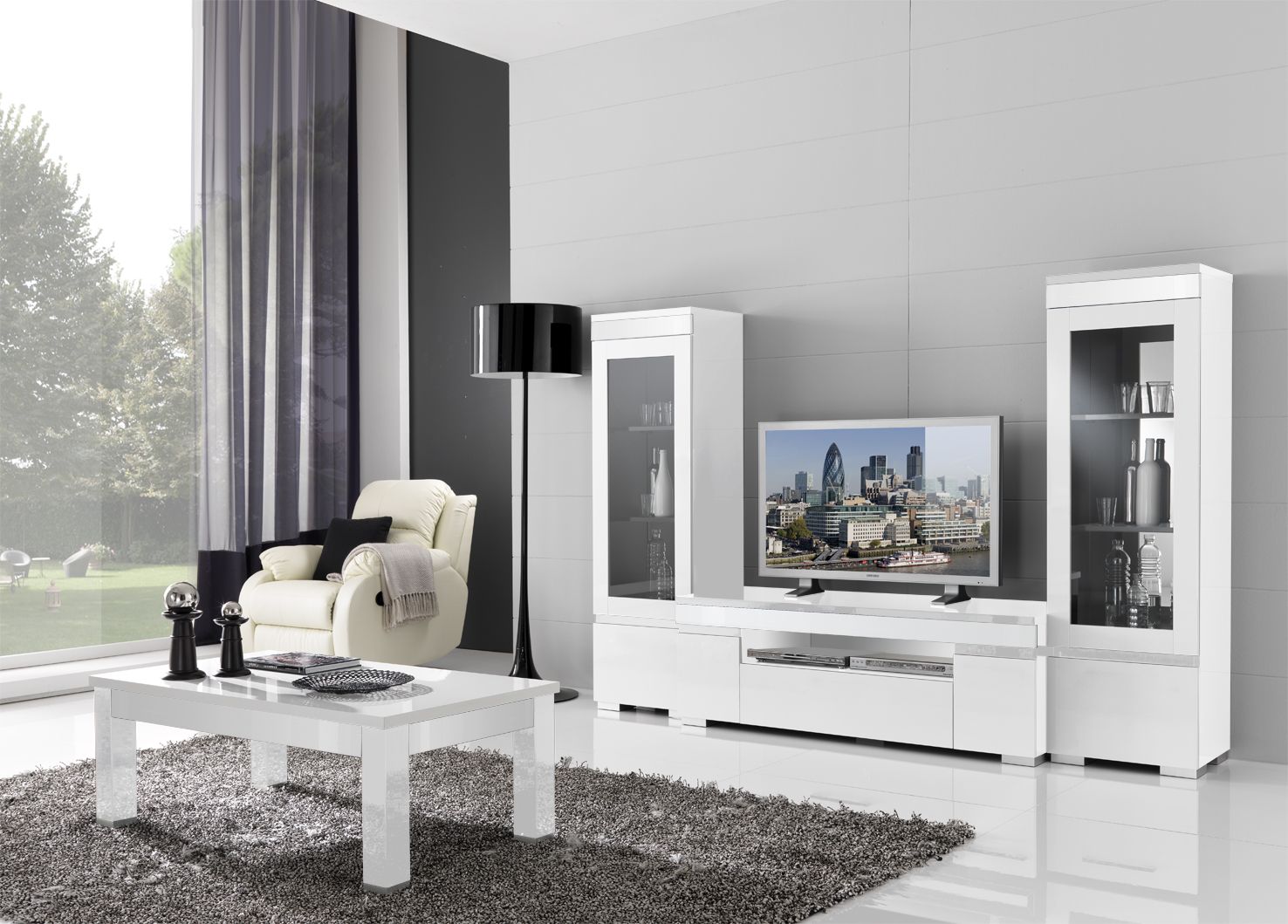 Complete woonkamer hoogglans wit/rvs model Ketty | Huis | Pinterest ... Complete woonkamer hoogglans wit/rvs model Ketty | Huis | Pinterest ...