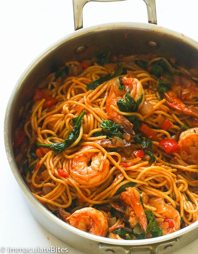 Spicy shrimp tomato spinach pasta #shrimppasta