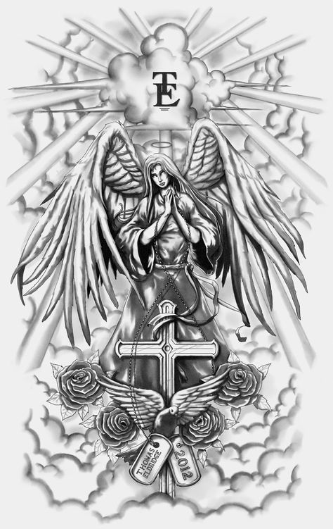 Guardian Angel Full-sleeve Tattoo by CrisLuspoTattoos.deviantart.com on @deviantART #TattooIdeasMensSleeve Angel Sleeve Tattoo, Angel Tattoo Men, Tattoo Women, Angels Tattoo, Full Sleeve Tattoo Design, Full Sleeve Tattoos, Half Sleeve Tattoo Stencils, Half Sleeve Tattoos Designs, Tattoo Hals