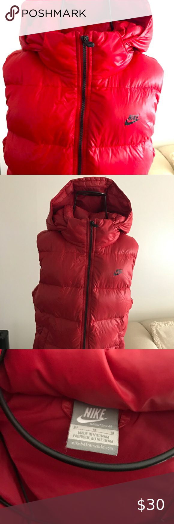 Red Puffy Nike Vest Nike Vest Puffy Puffy Vest
