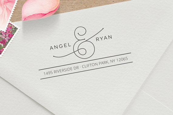Modern Address Stamp Wedding Invitation Customized Wedding Invitation Stamp