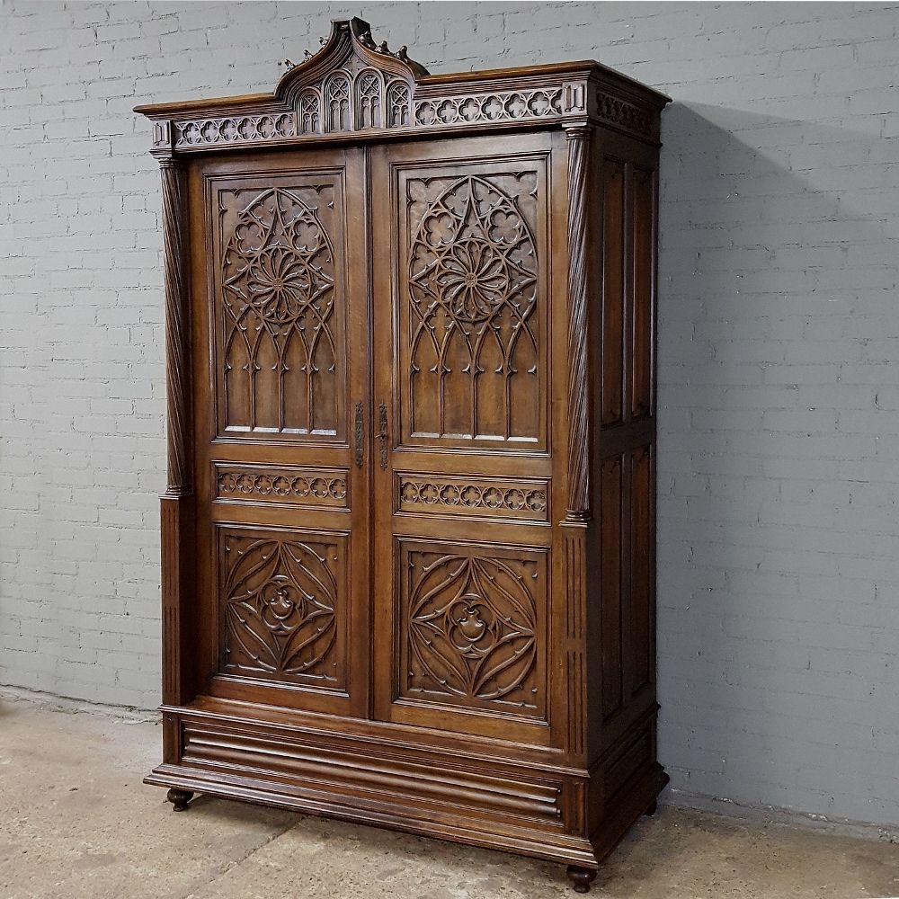 19th Century Gothic French Armoire Www Inessa Antique 19th Century Gothic French Armoire Www