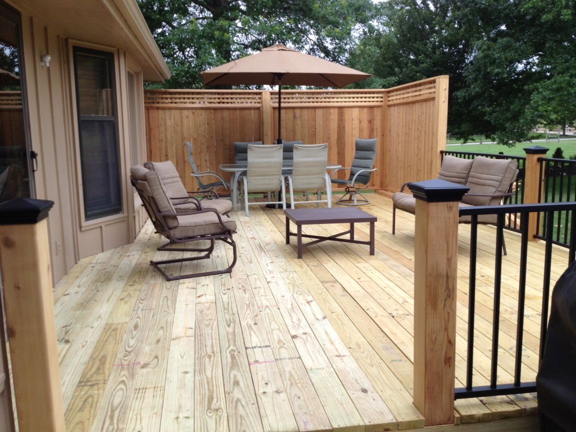 Pressure Treated Decking With Cedar Posts And Privacy Panels Westbury Pressure Treated Decking With Cedar Posts And Privacy Panels Westbury